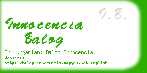 innocencia balog business card